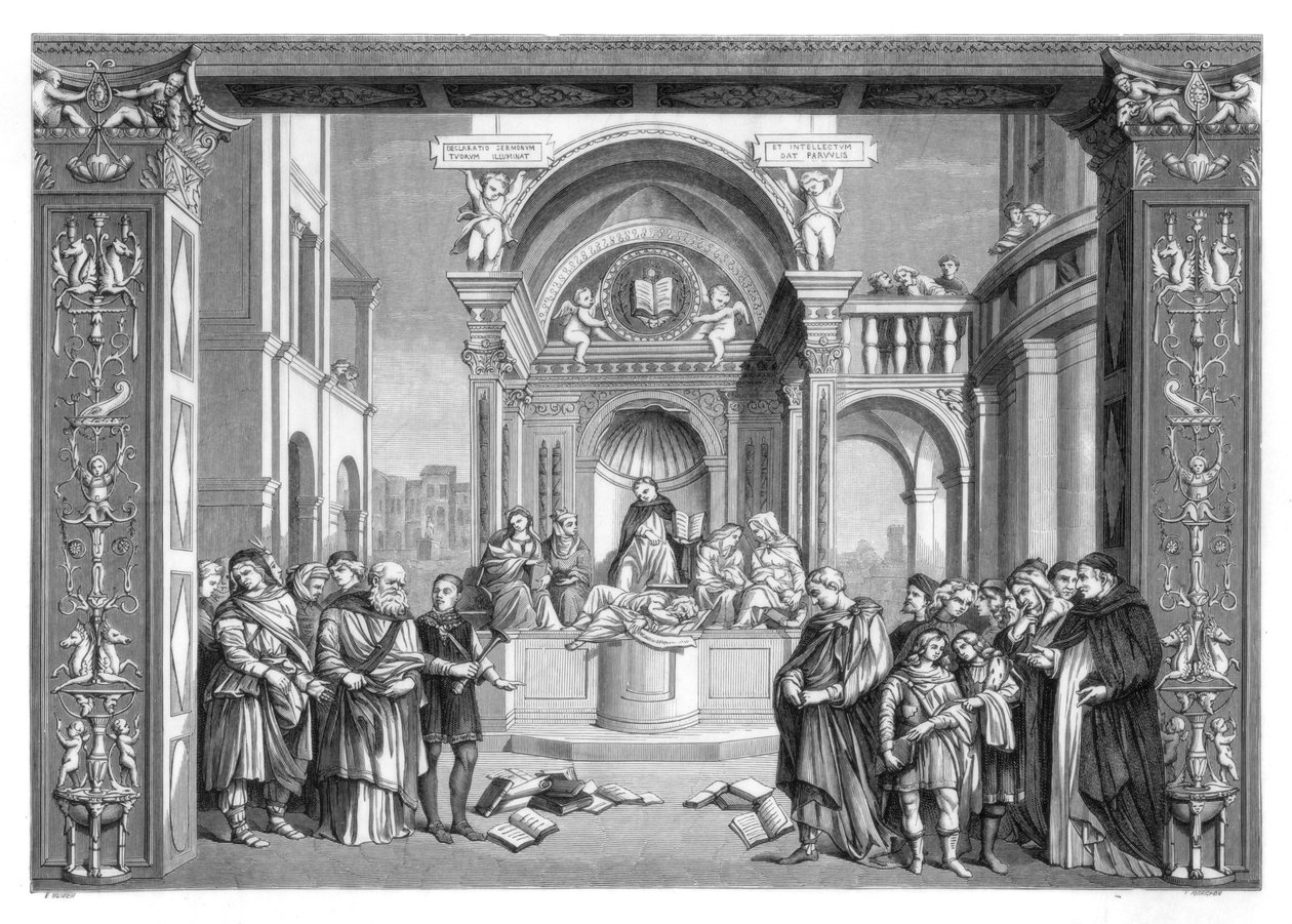 St Thomas Aquinos triumf över kättarna, 1489-1491 1870. av Perrichon