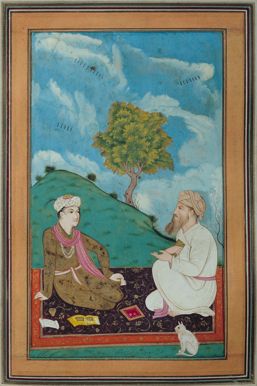 Ms D-181 fol.9 En lärare och hans elev, 1674 av Persian School