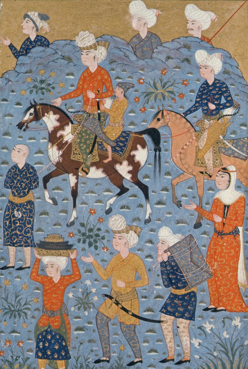 Tillbaka från razzian, Shiraz, ca 1600 av Persian School