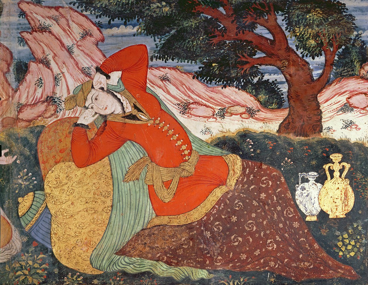 Kvinna från Shah Abbas I:s hov, 1585-1627 (detaljer) av Persian School