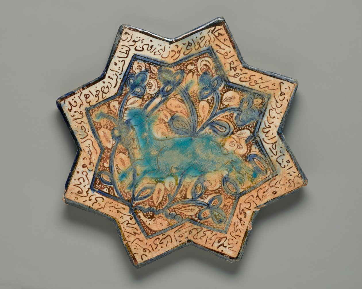 Kakel, åttauddig stjärna, c13th-c14th (fritware) av Persian School