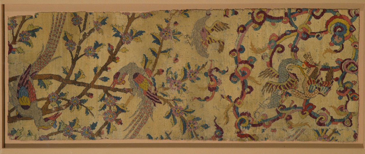 Änglamattafragment (ull- och sidenhög) av Persian School