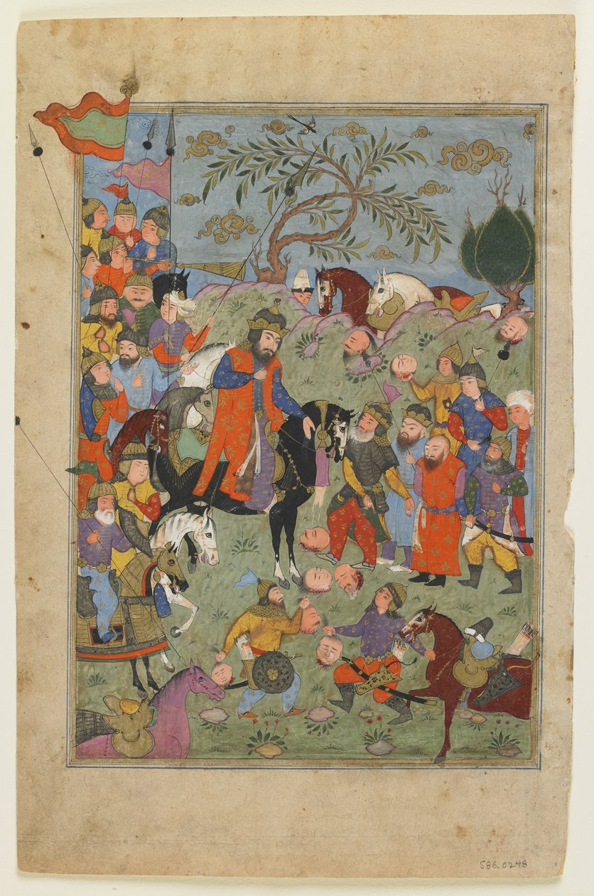 Stridsscen från en Shahnama av Persian School