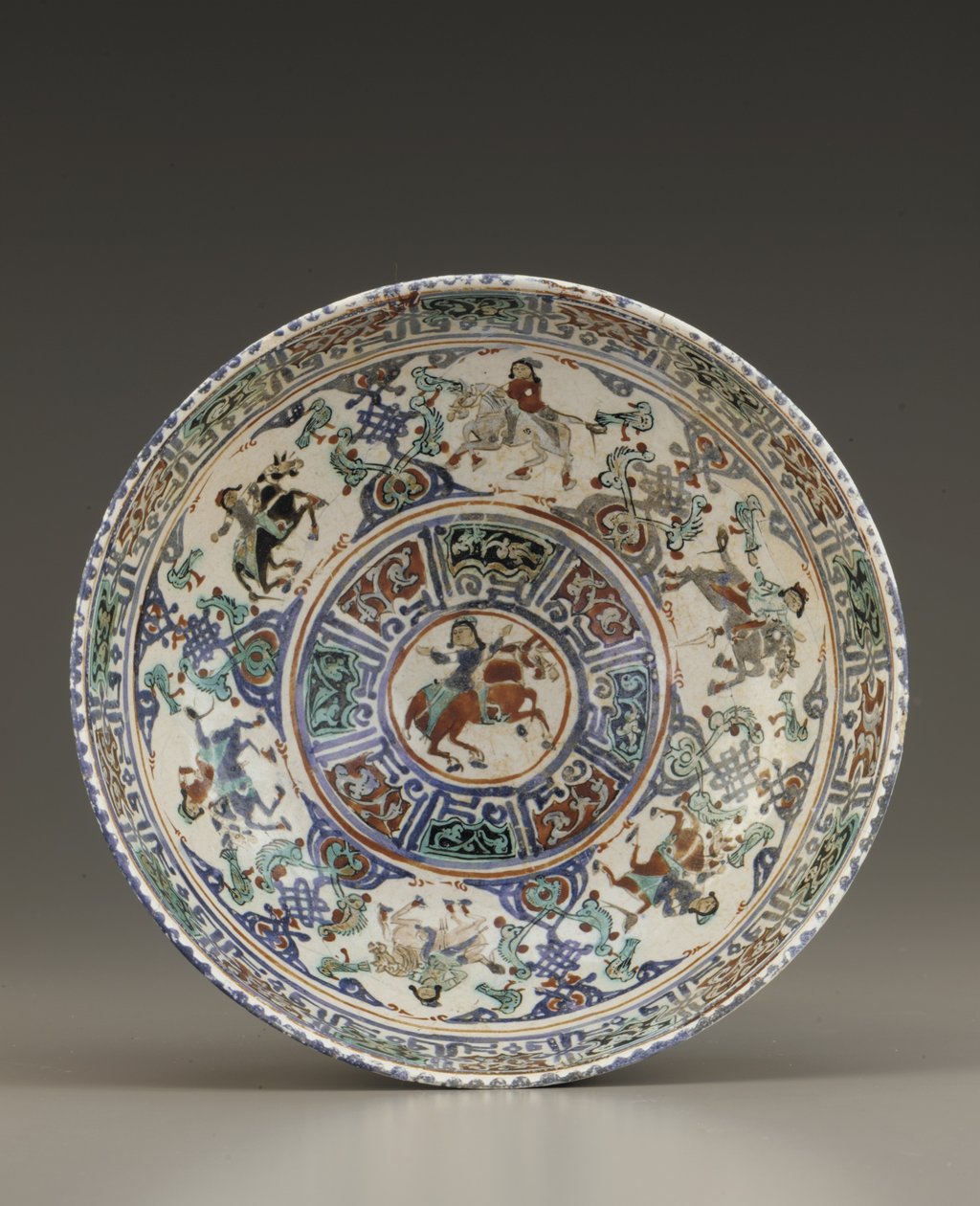 Skål, Kashan, Iran, Saljuq-dynastin, sent 1100-tidigt 1200-tal (keramik) av Persian School