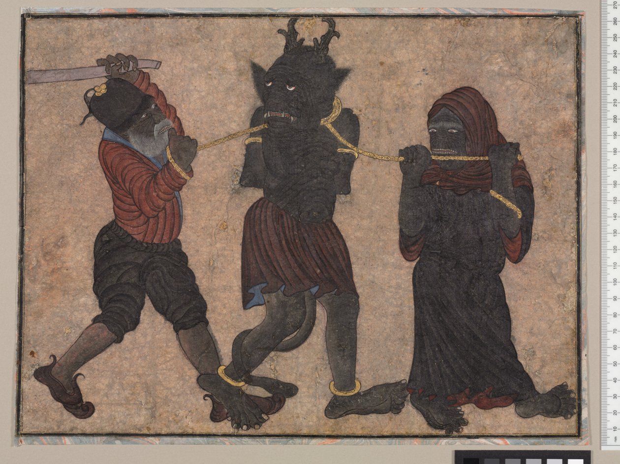 Demon in Chains, ca 1453 av Persian School