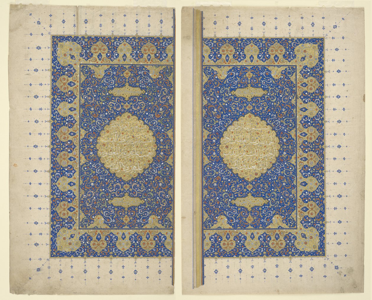Dubbelsidig framsida från en Koran, ca 1550 av Persian School