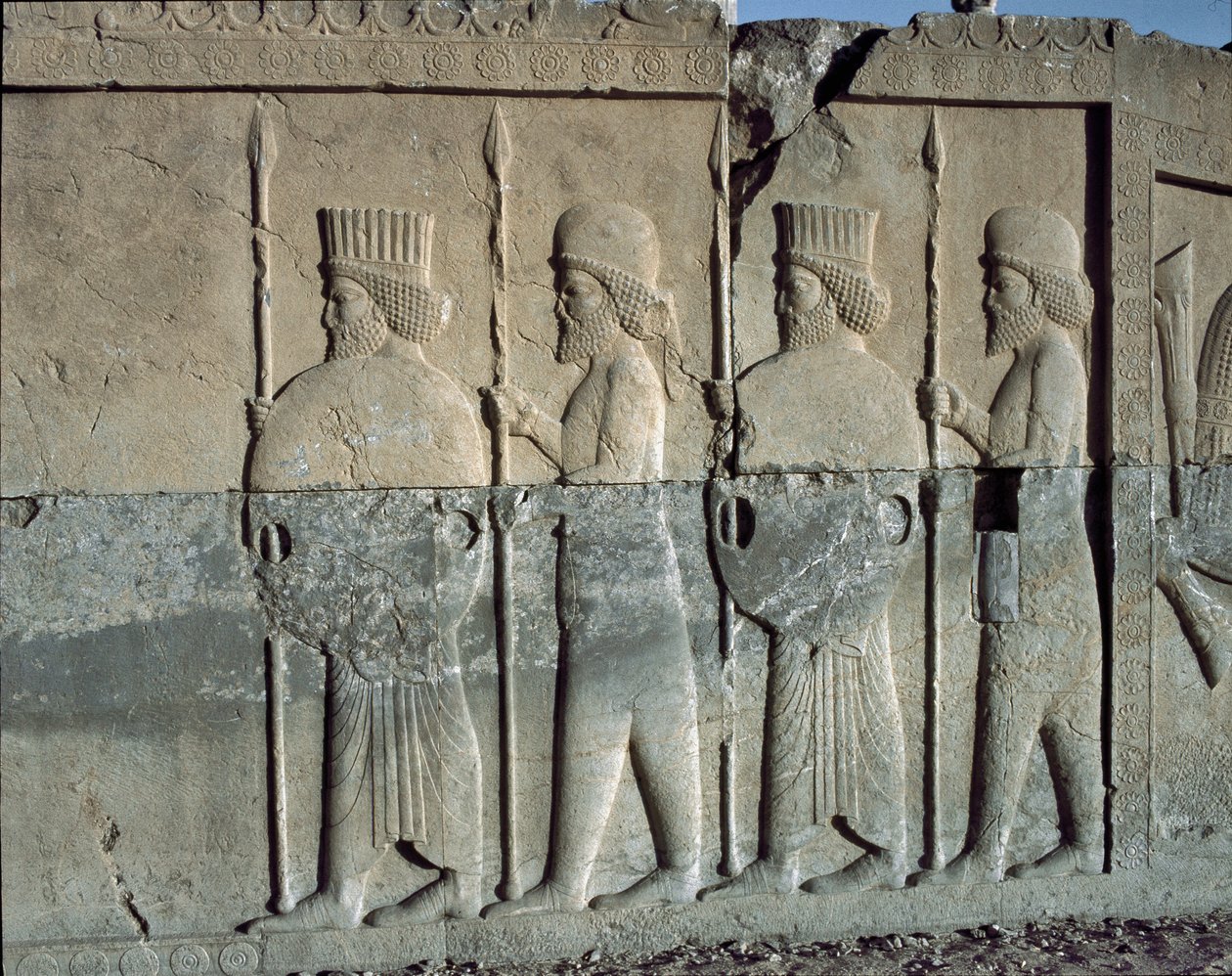 Imperial guard.Reliefer av den östra trappan i Apadana, 600-talet f.Kr. av Persian School