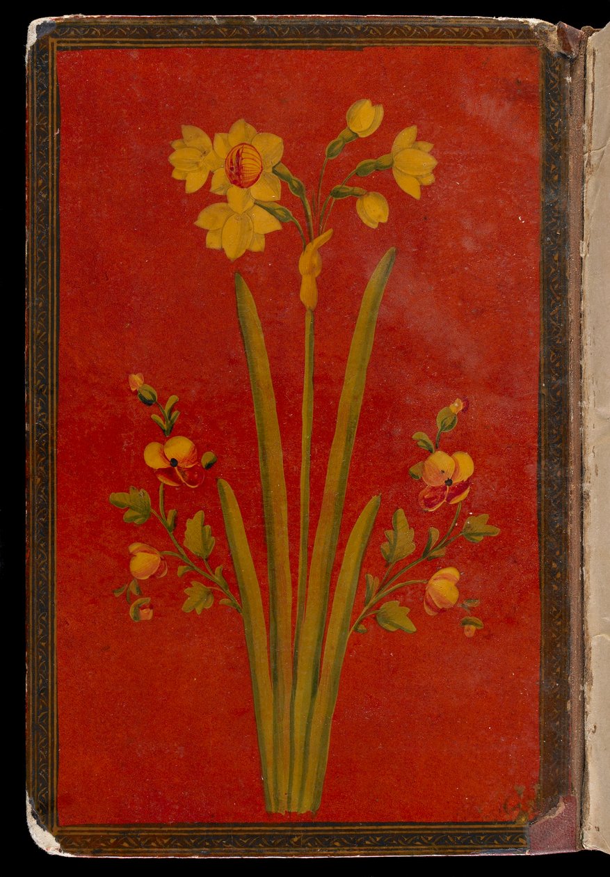 Khamsa (kvintett) av Nizami (d.1209) Shiraz, Fars, troligen Iran, 1433-34 (ogenomskinlig akvarell, bläck och guld på papper) av Persian School