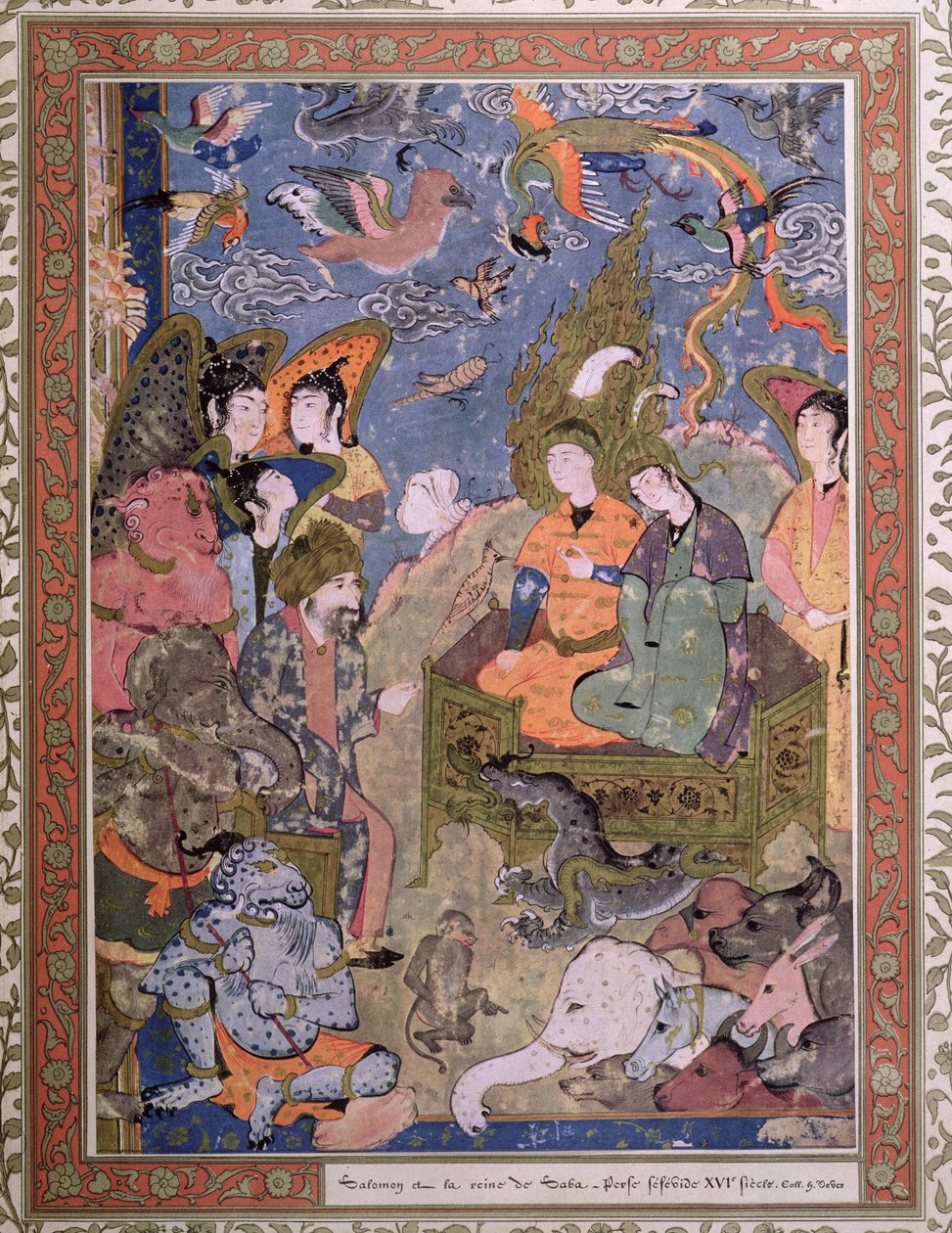 Kung Salomo och drottningen av Saba, efter en original miniatyr av Persian School