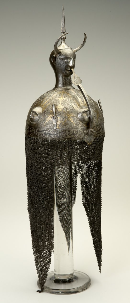Kulah Khud, hjälm, ca 1700-talet, ändrad på 1800-talet (järn med guld- och silverinlägg) av Persian School