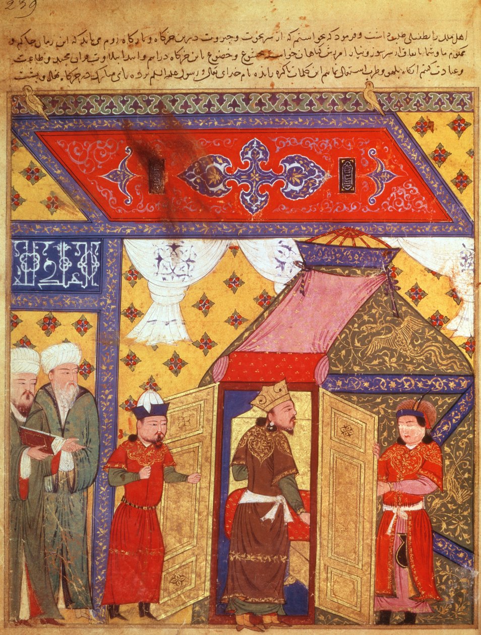 Ms Supp. Pers. 1113 fol.239 Paviljongtält uppförda av Ghazan Khan 1302, från en bok av Rashid ad-Din (1247-1318) av Persian School