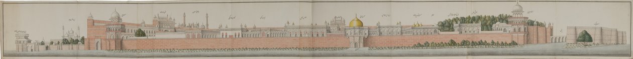 Panorama över fortet i Delhi av Persian School