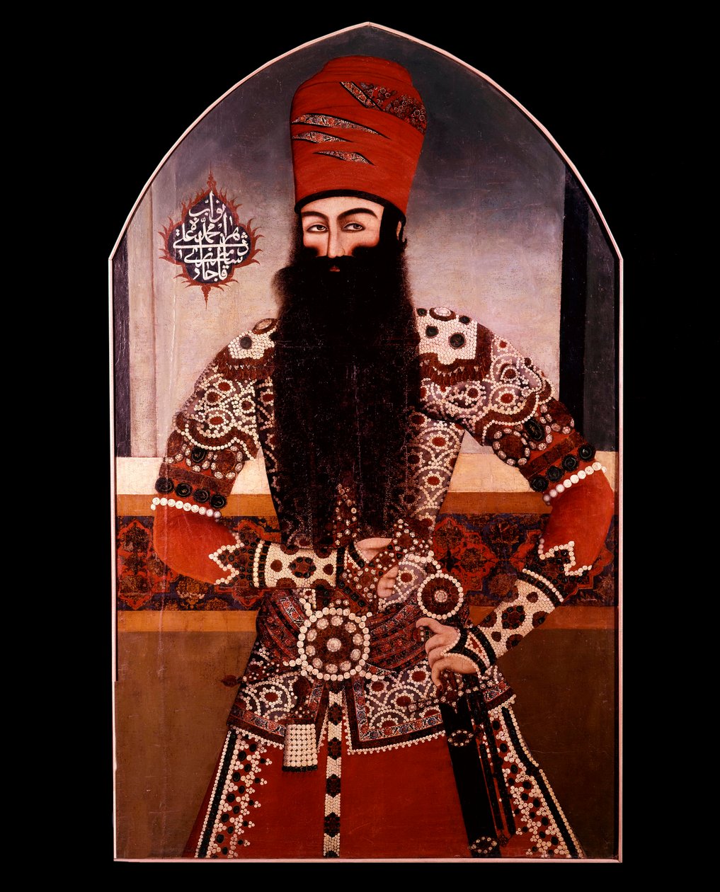 Persisk konst: "" Porträtt av Mohamed Ali Shah (Mohammad Ali Shah Qajar) (1872-1925) Anonym målning. 1800-talets privatsamling av Persian School