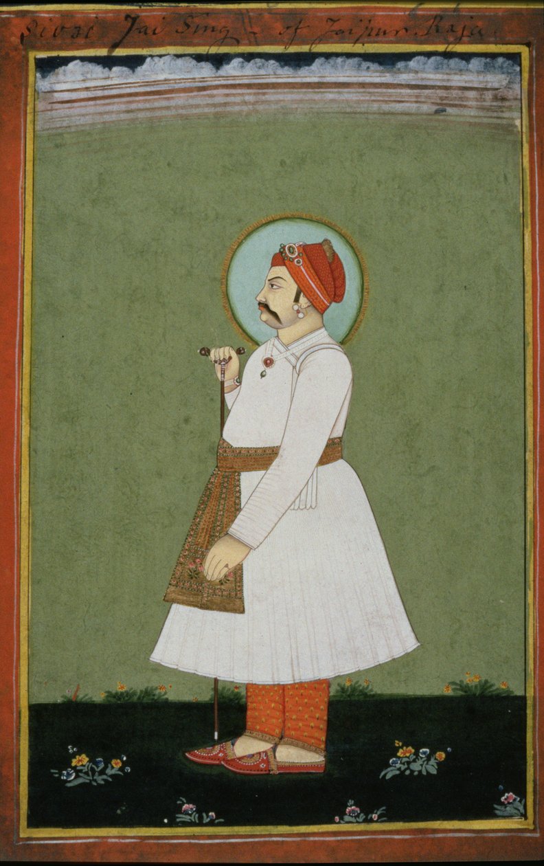 Porträtt av Maharaja Jai Singh II (1700-44) av Jaipur av Persian School
