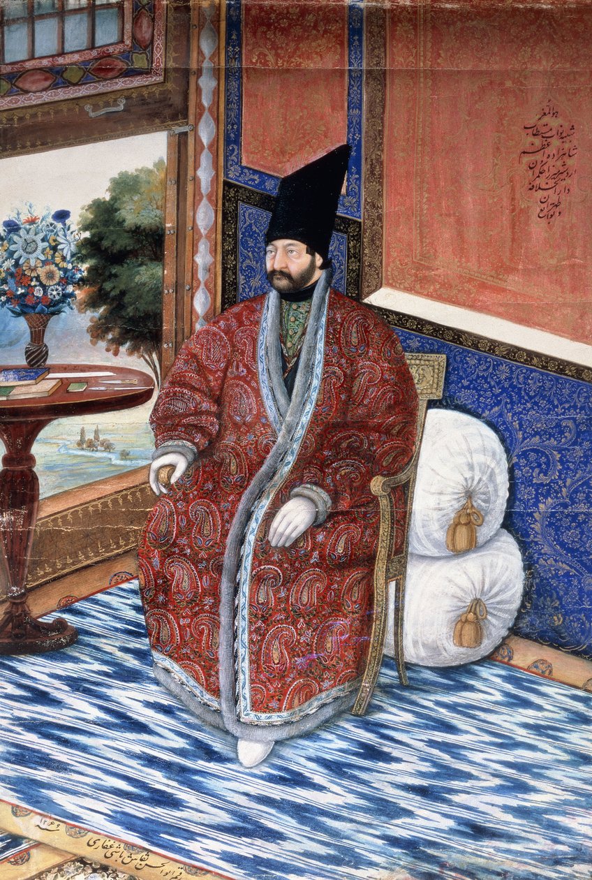 Porträtt av prins Ardshir Mirza, ca 1852-3 av Persian School