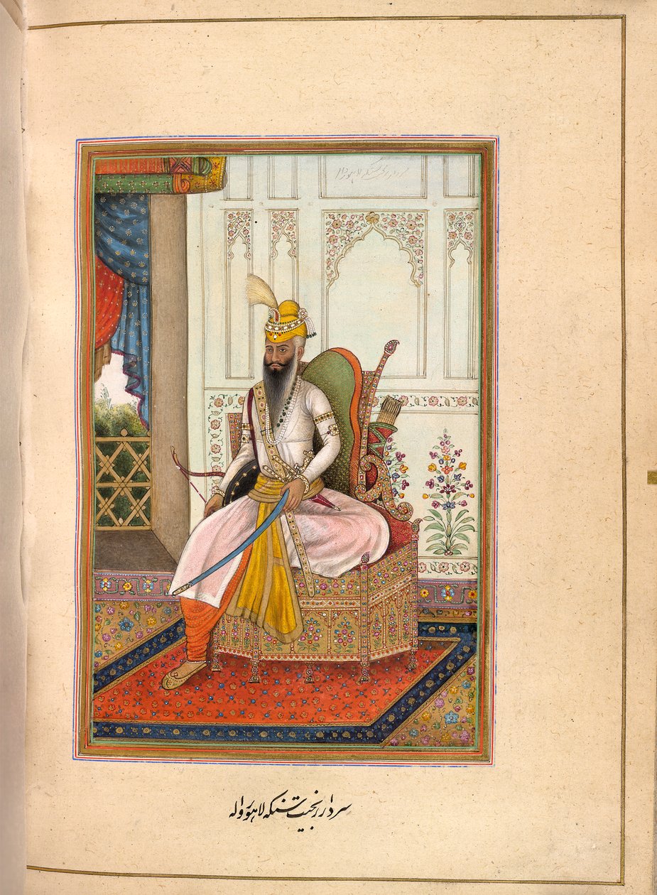 Porträtt av Ranjit Singh, Maharaja av Punjab av Persian School