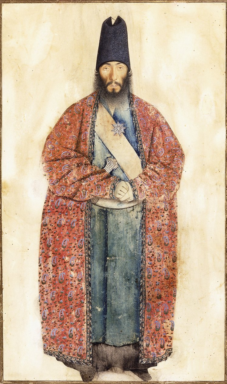 Porträtt av den sene Sam Khan Ilkhani, 1800-talet av Persian School