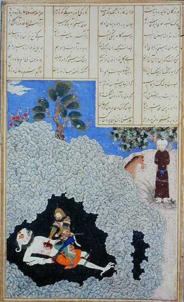 Rustam extraherar den vita demonens lever, illustration från 