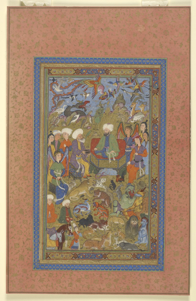 Sulayman och Bilqis tronade, ca 1590-1600 av Persian School