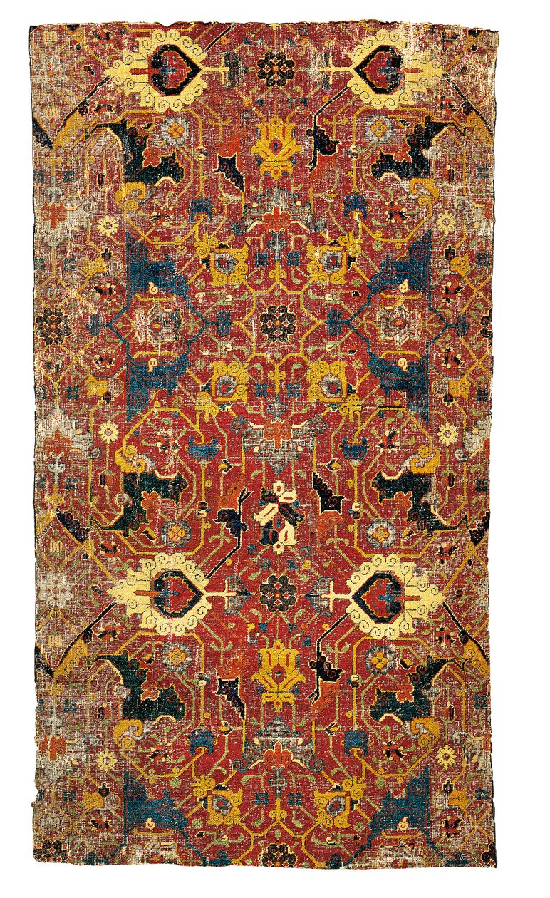 Tabriz-medaljongmattfragment, nordvästra Persien av Persian School
