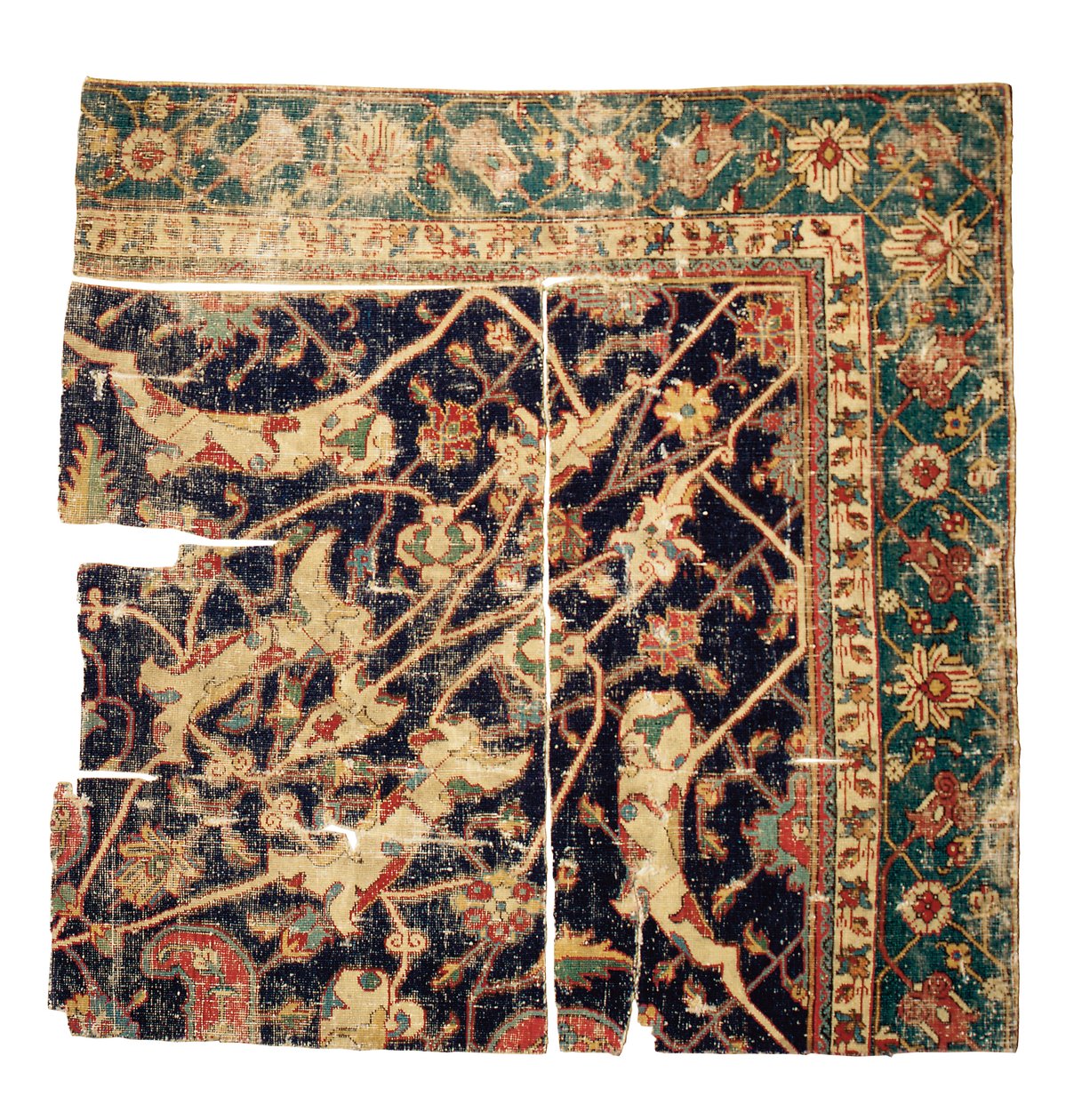 Tabriz-medaljongmattfragment, nordvästra Persien, mitten av 1500-talet av Persian School
