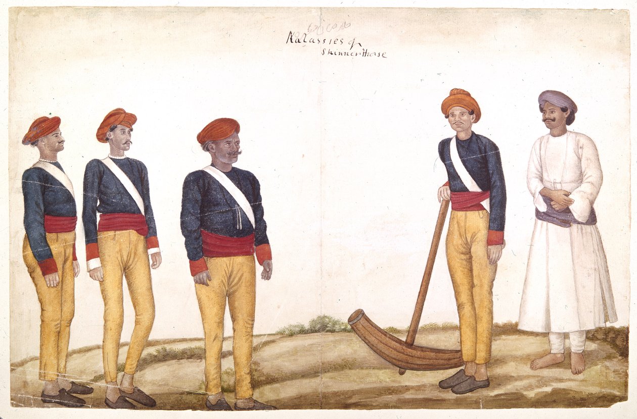 Tent Orderlies, ca 1820-30 (akvarell på papper) av Persian School