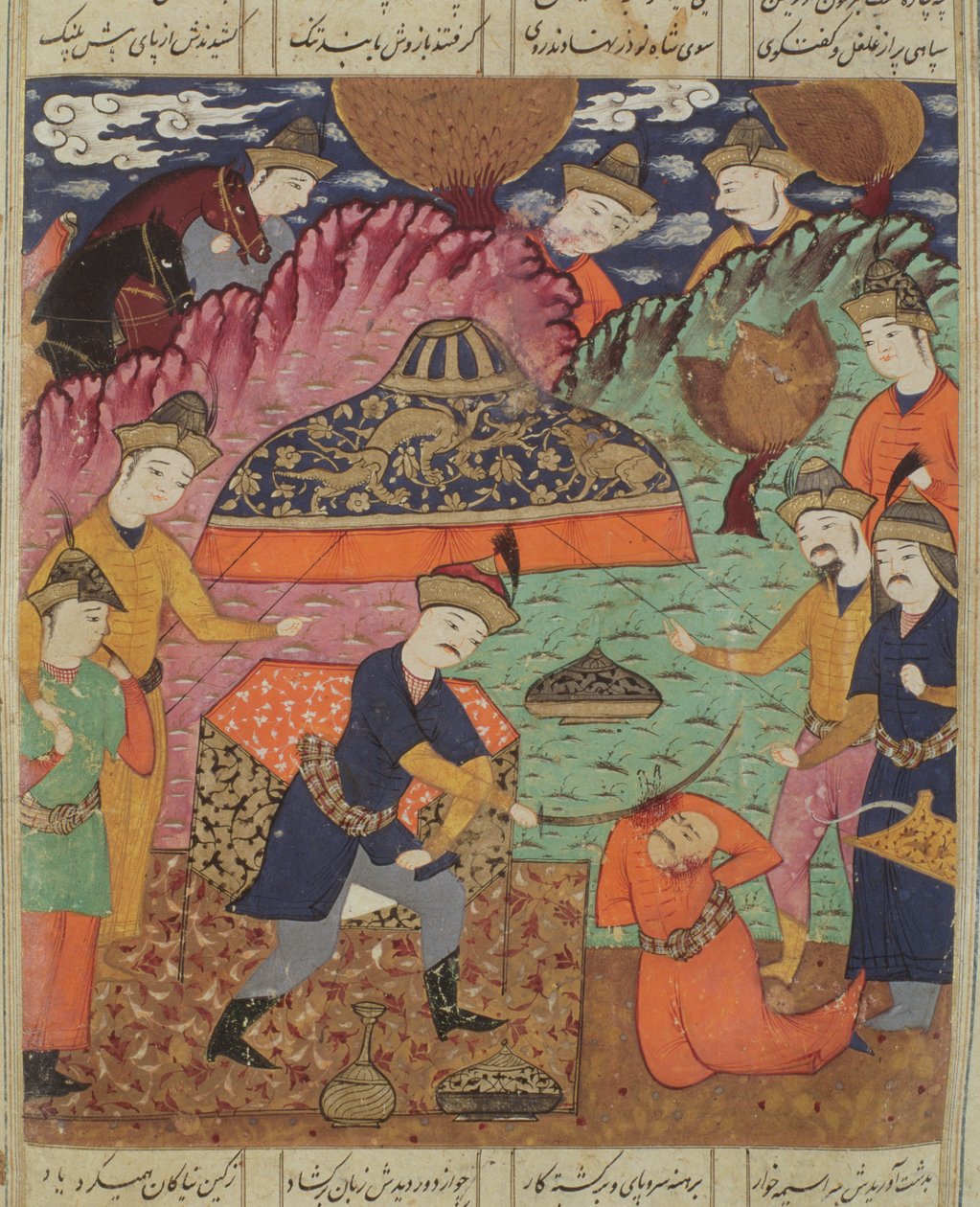 Halshuggningen av Nouzaur, illustration från 