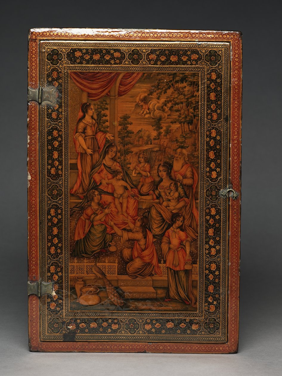 Verktygssats föreställande den heliga familjen, ca 1830 (blandade media) av Persian School