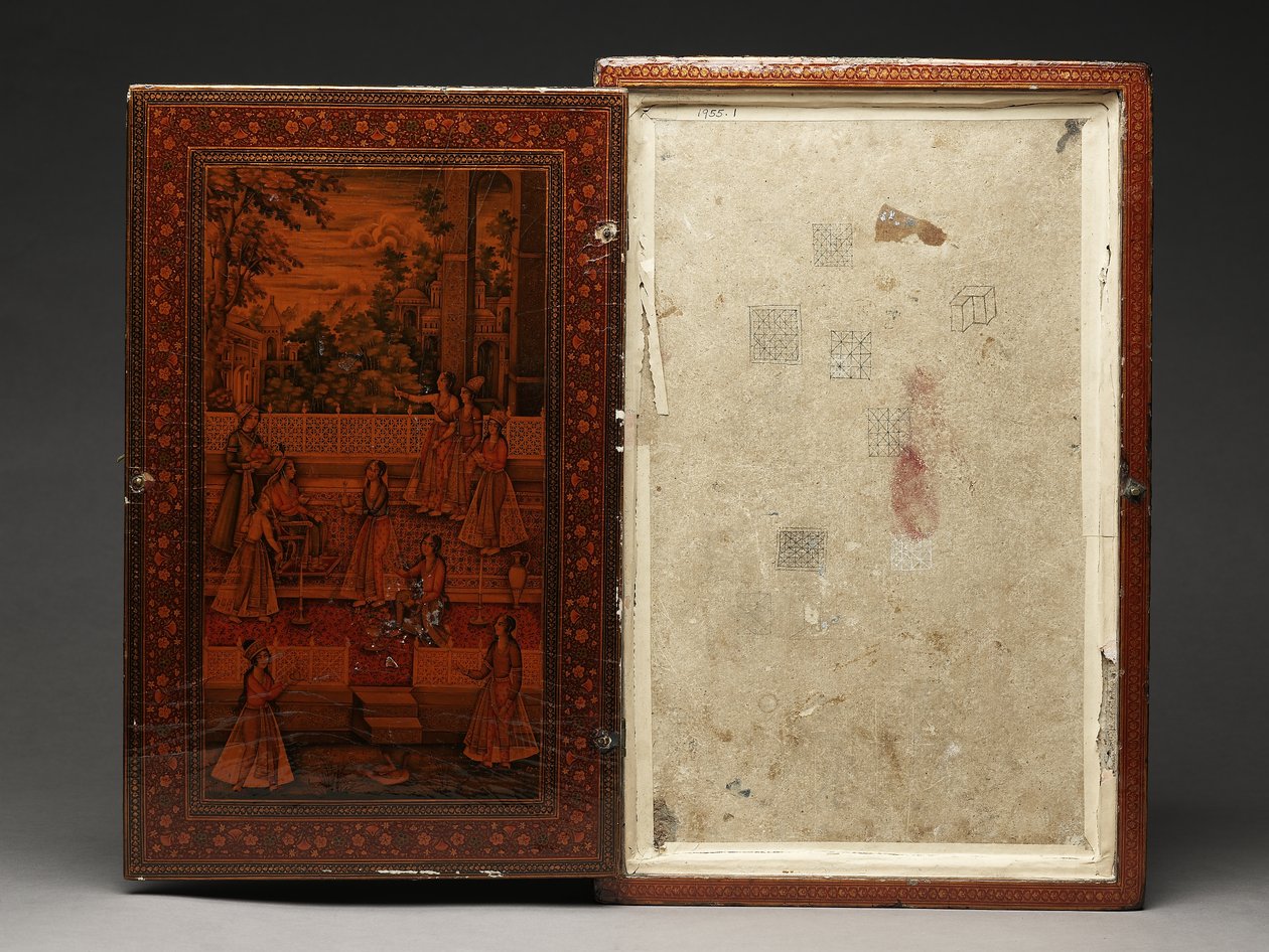 Verktygssats föreställande den heliga familjen, ca 1830 (blandade media) av Persian School