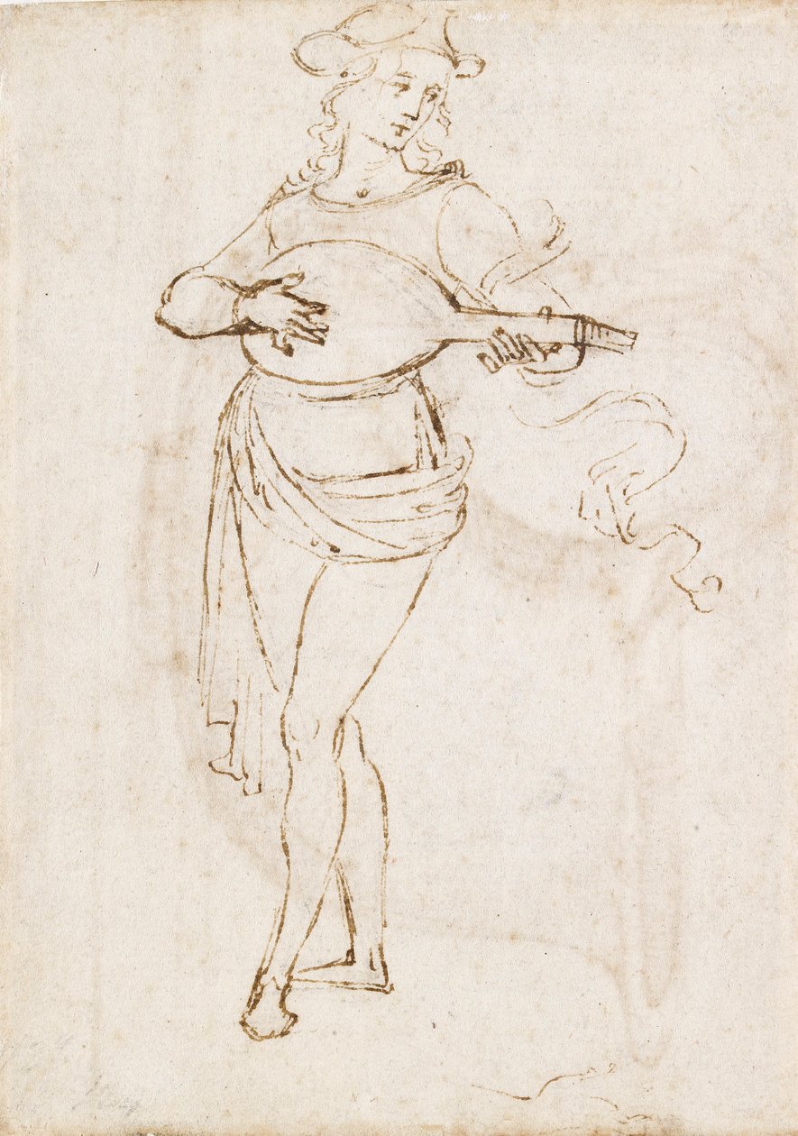 En lutspelare, sent 1400-tidigt 1500-tal av Perugino
