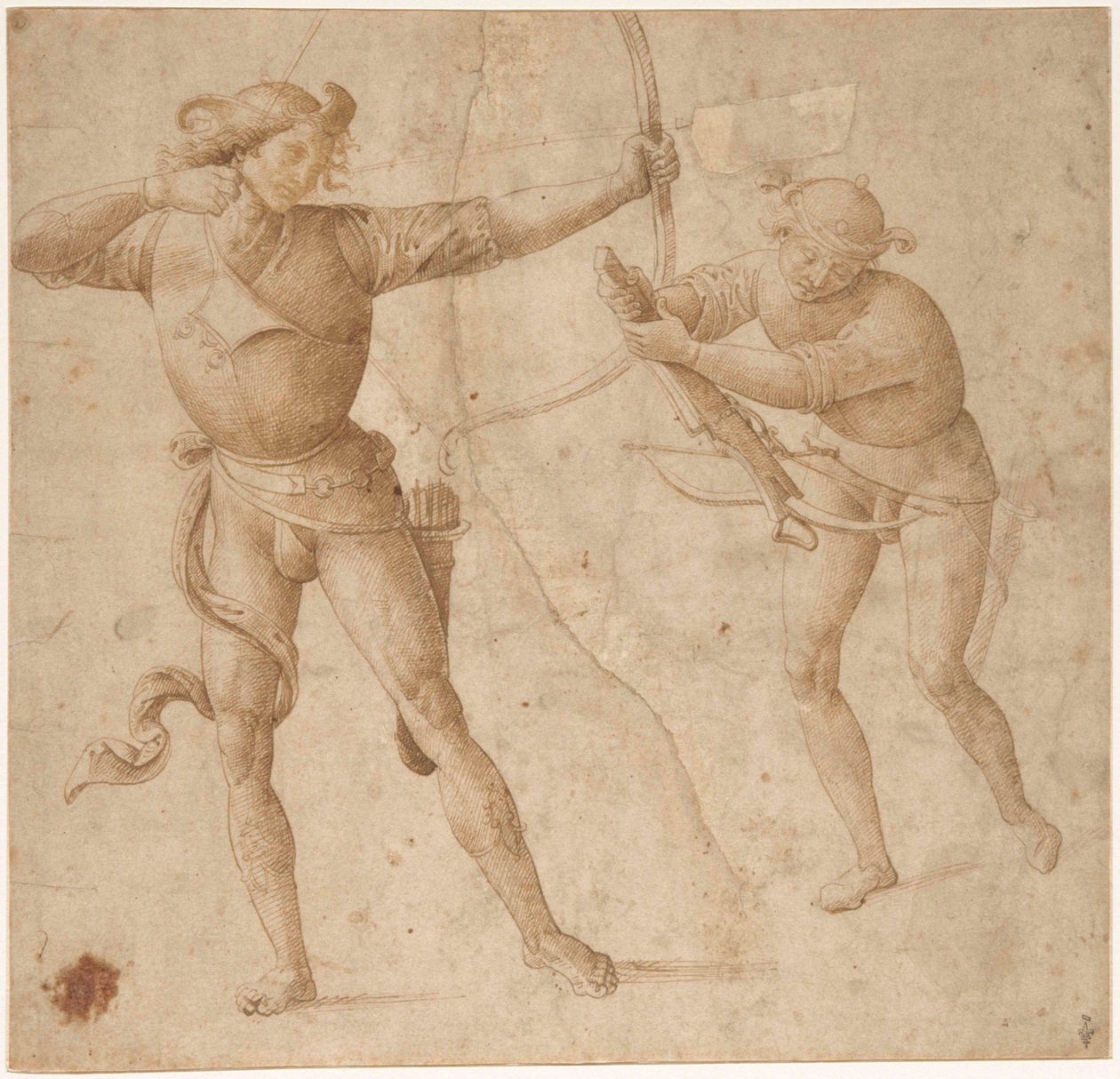 En bågskytt och en arbalist, ca. 1500. av Perugino