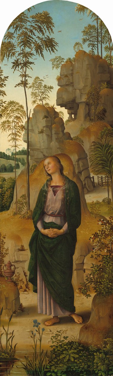 Korsfästelsen med Jungfrun, Sankt Johannes, Sankt Hieronymus och Sankta Maria Magdalena..., ca. 14821485 av Perugino