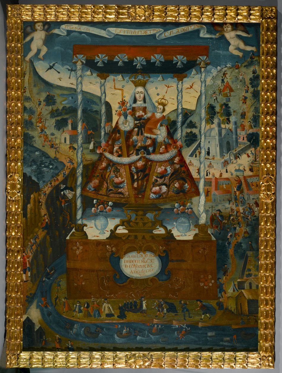 Our Lady of Cocharcas under Baldachin, Cuzco, 1765 av Peruvian School