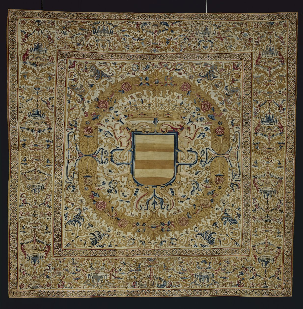 Stor hängning med krona och skylt, c.1700 av Peruvian School