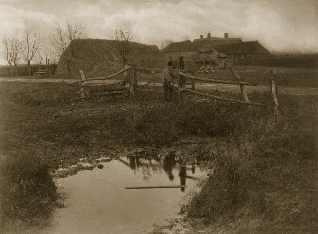 En gård på en myr, ca 1886 (fotografi) av Peter Emerson und Thomas Goodall