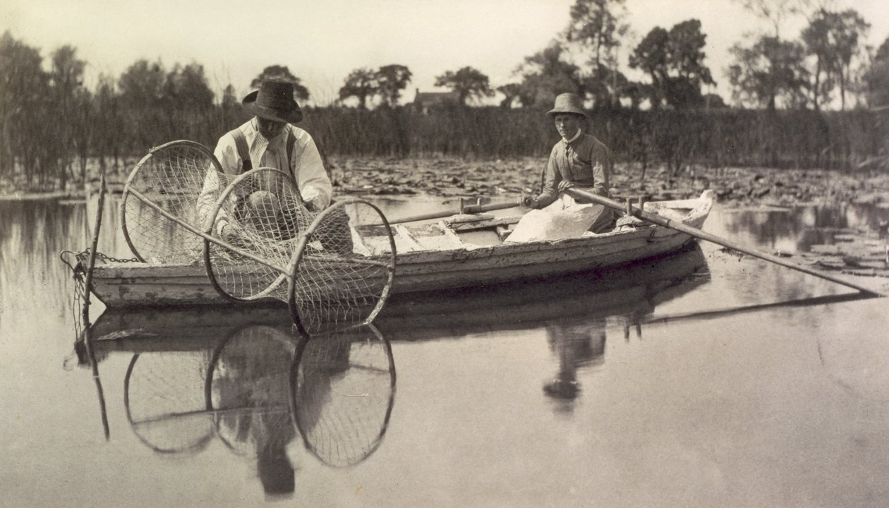 Att sätta bågnätet, livet och landskapet på Norfolk Broads; c.1886 av Peter Emerson und Thomas Goodall