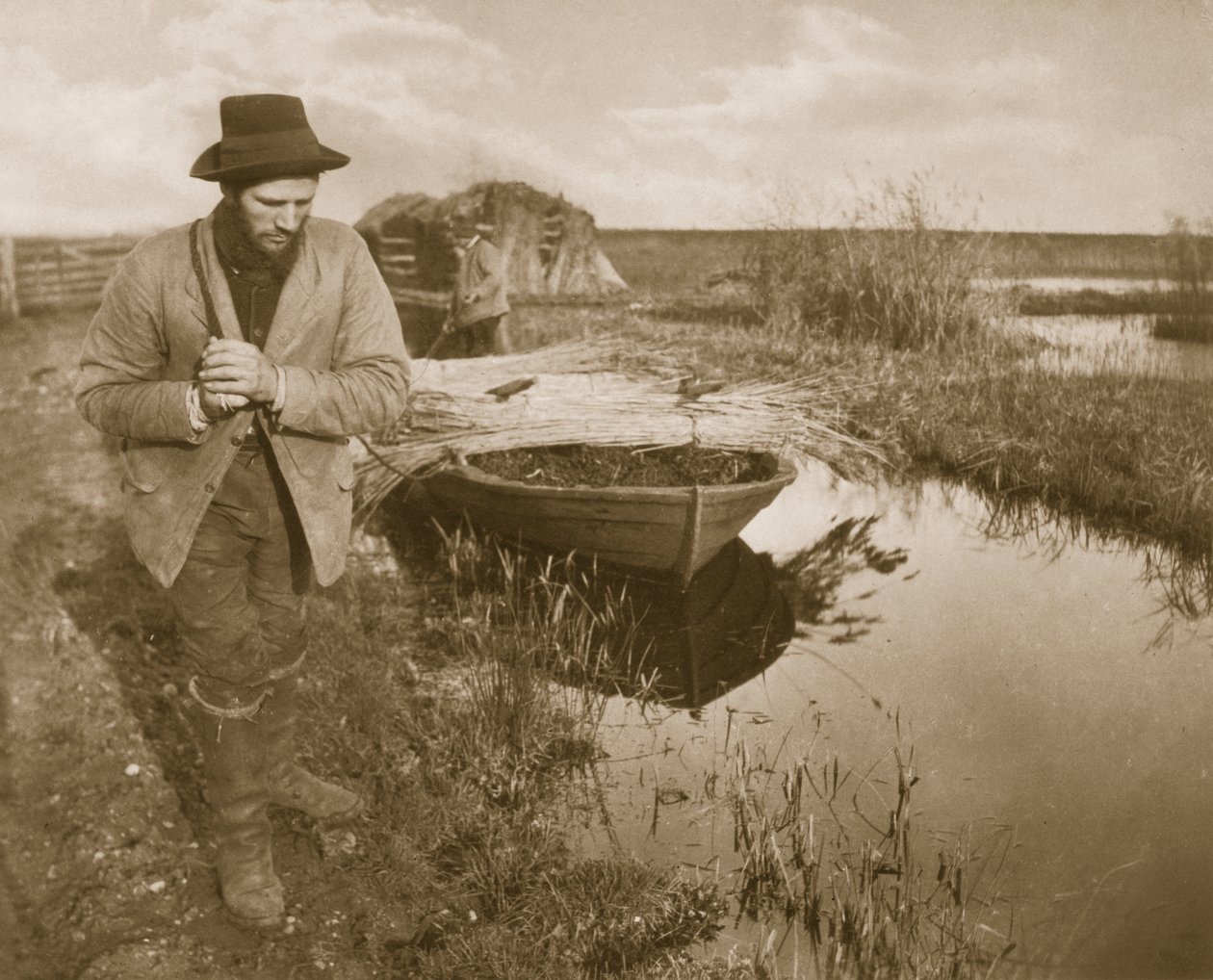 Bogsering av vassen, livet och landskapet på Norfolk Broads, c.1886 av Peter Emerson und Thomas Goodall
