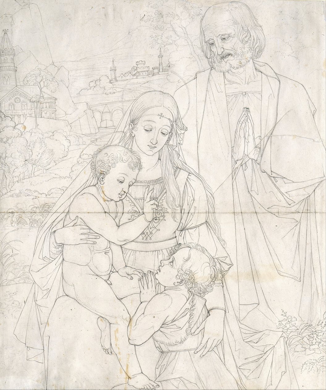 Helig familj med Johannes Döparen som pojke av Peter von Cornelius