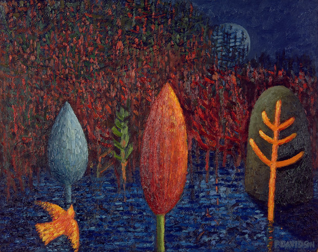 On the Edge of the Lagoon, 1997 (olja på papper) av Peter Davidson