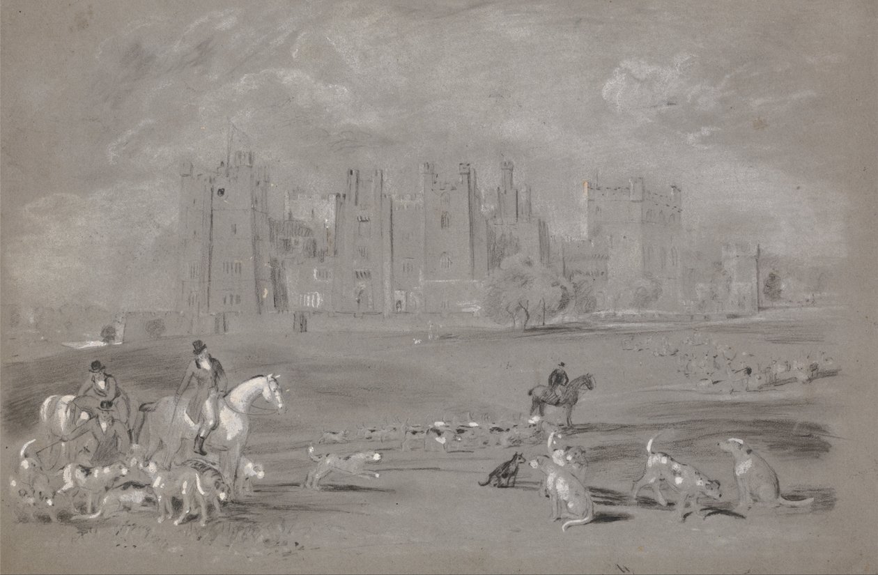 A Meet in the grounds of Raby Castle av Peter de Wint