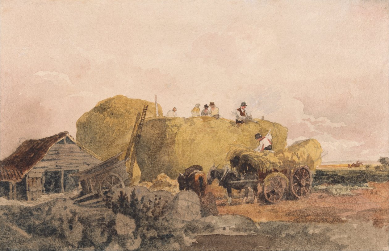 Building a Hayrick av Peter de Wint