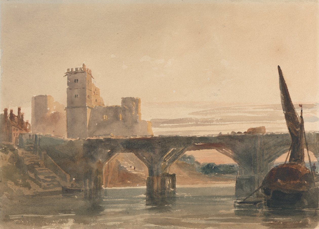 Chepstow Castle from the Bridge av Peter de Wint