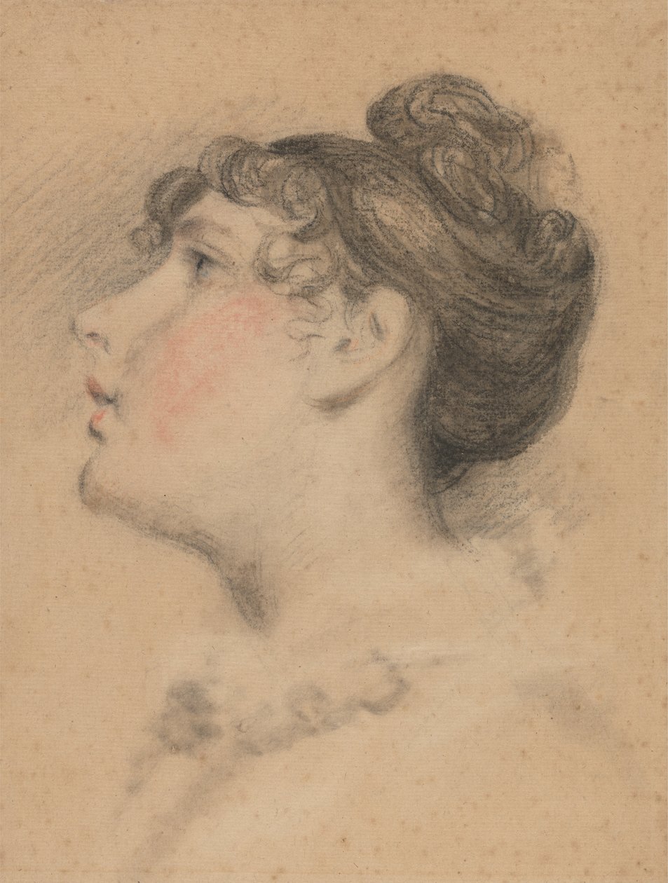 Head of a Girl- Probably a Study of Mrs. De Wint av Peter de Wint