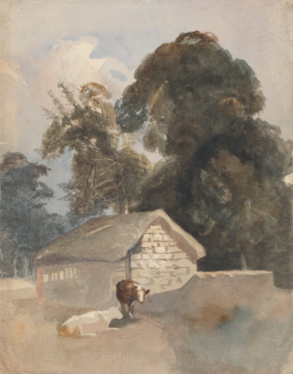 Landscape with Cows and Barn av Peter de Wint