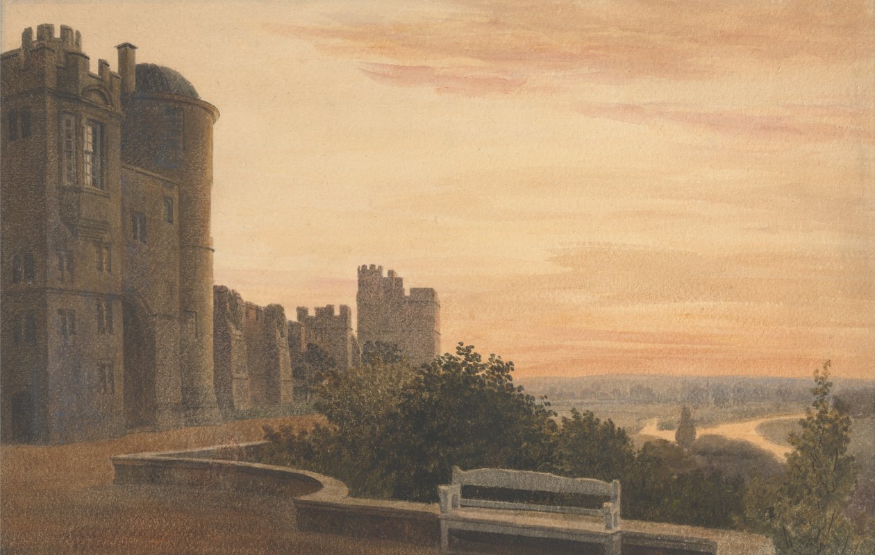View of the Terrace at Windsor av Peter de Wint