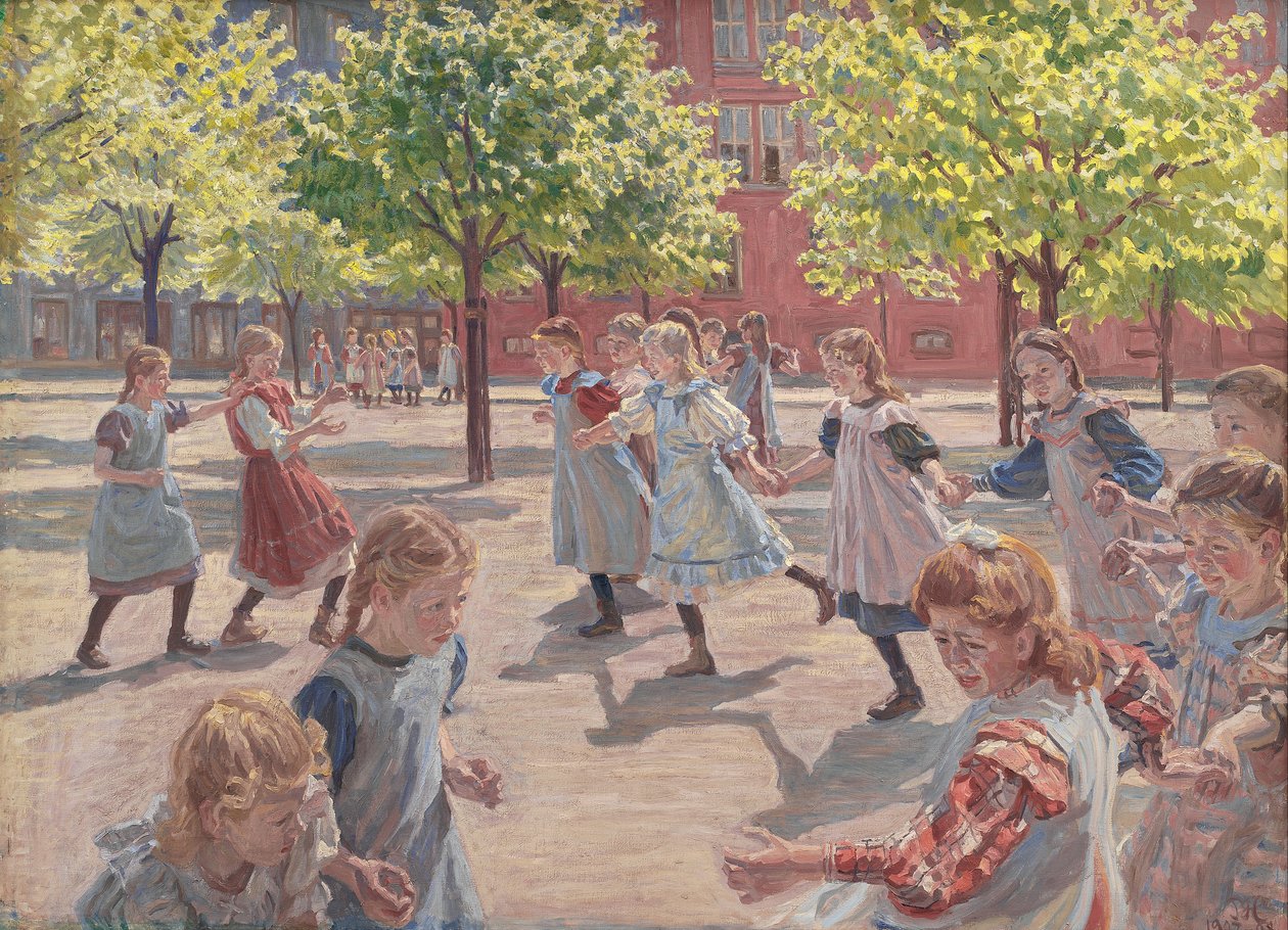 Lekande barn, Enghave Square av Peter Marius Hansen