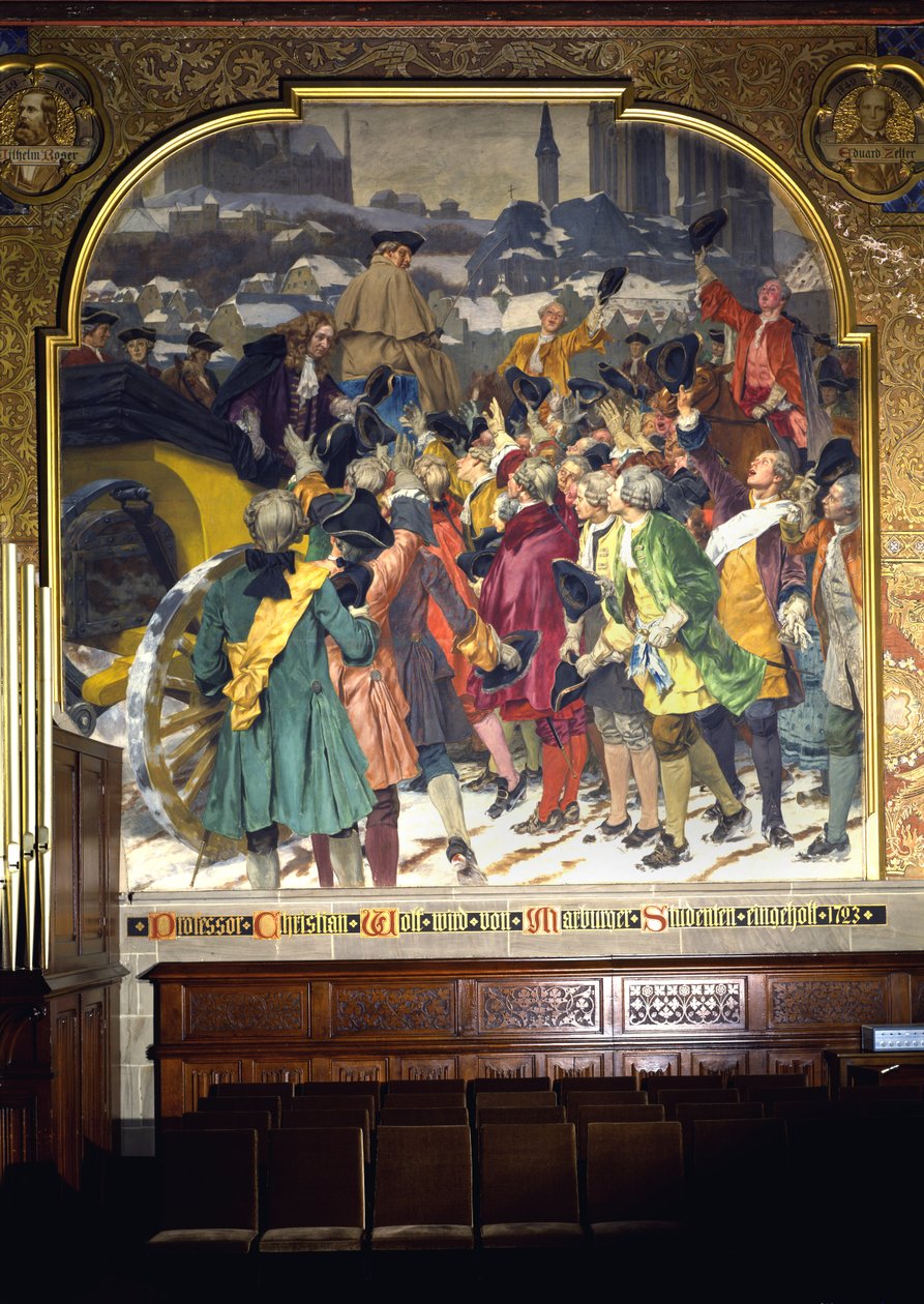 Studenter som omgav professor Christian Wolff vid hans ankomst till Marburg 1723, 1903 av Peter Johann Theodor Janssen