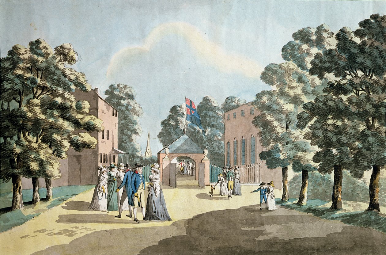 Kung George III och familj vid Spa Well, Cheltenham, 1788 av Peter La Cave