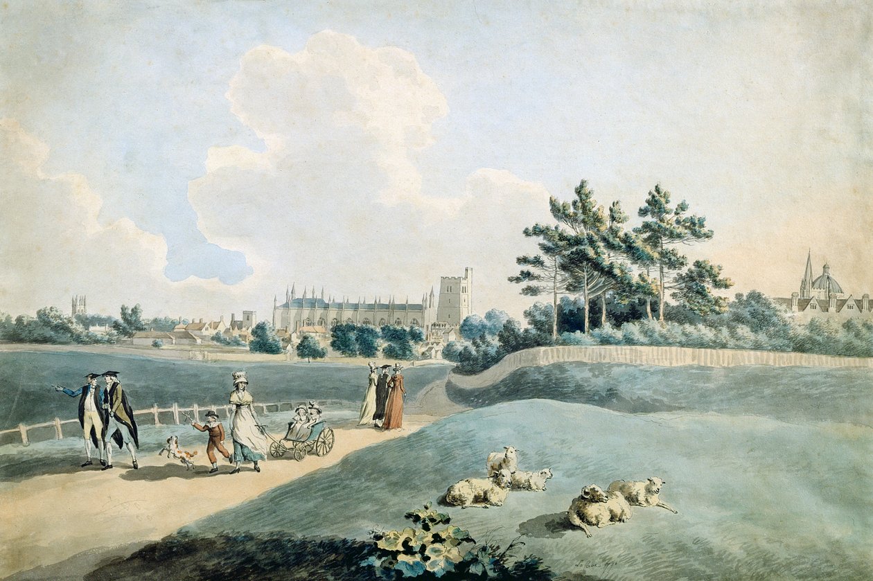 New College from the Parks, c.1790 (wc på papper) av Peter La Cave