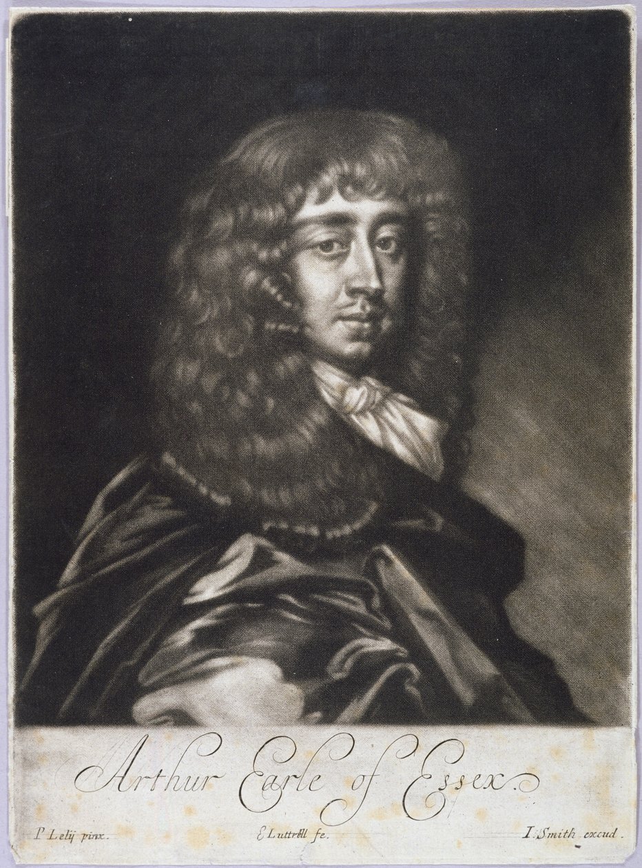 Arthur Capel (1631-83) Earl of Essex, graverad av Edward Luttrell (c.1650-1724) och John Smith (c.1652-1742) (mezzotint) av Peter Lely